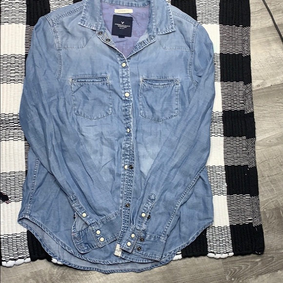 American Eagle Outfitters Tops - American Eagle Outfitters Jean Shirt size XS